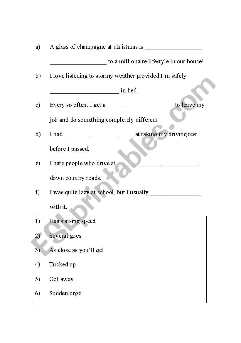 vocabulary sheet worksheet