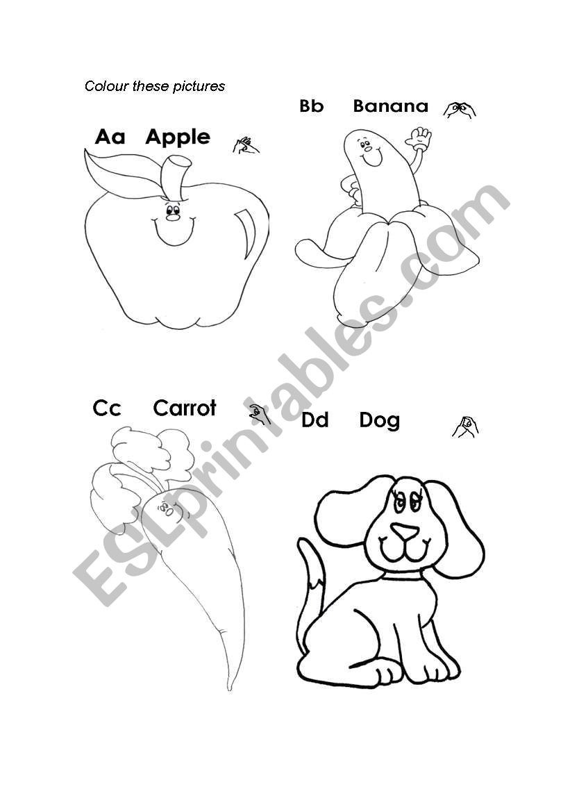 alphabet colouring - ESL worksheet by mizah