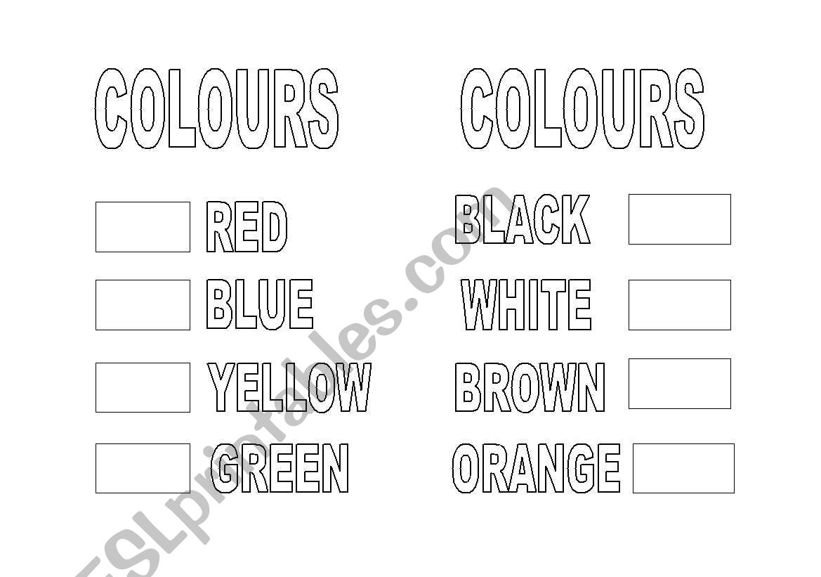 colours worksheet worksheet