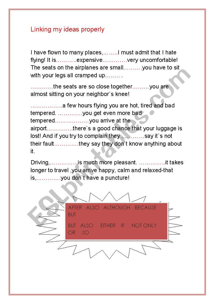 LINKING WORDS worksheet