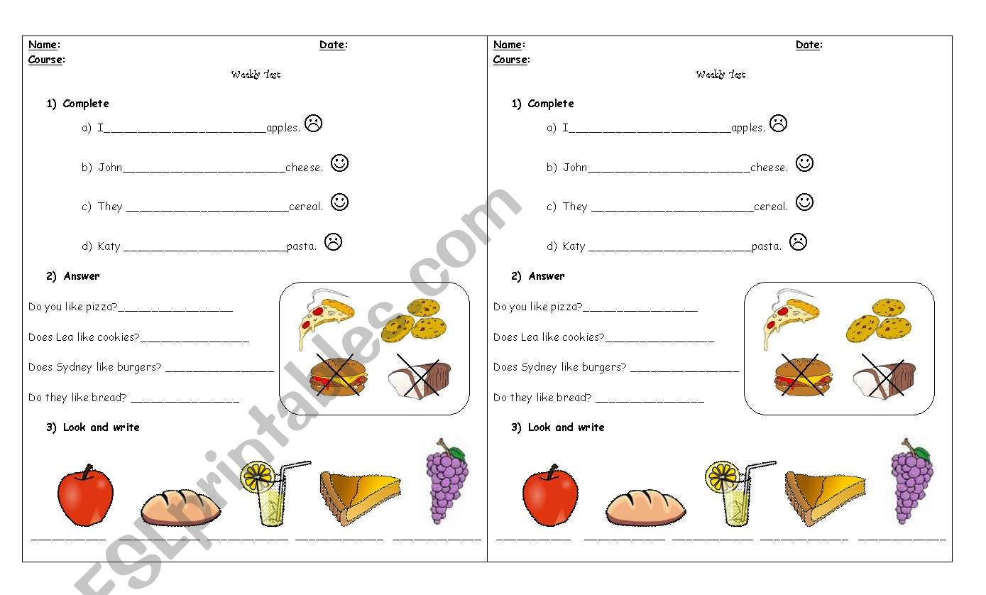 LIKE-LIKES worksheet