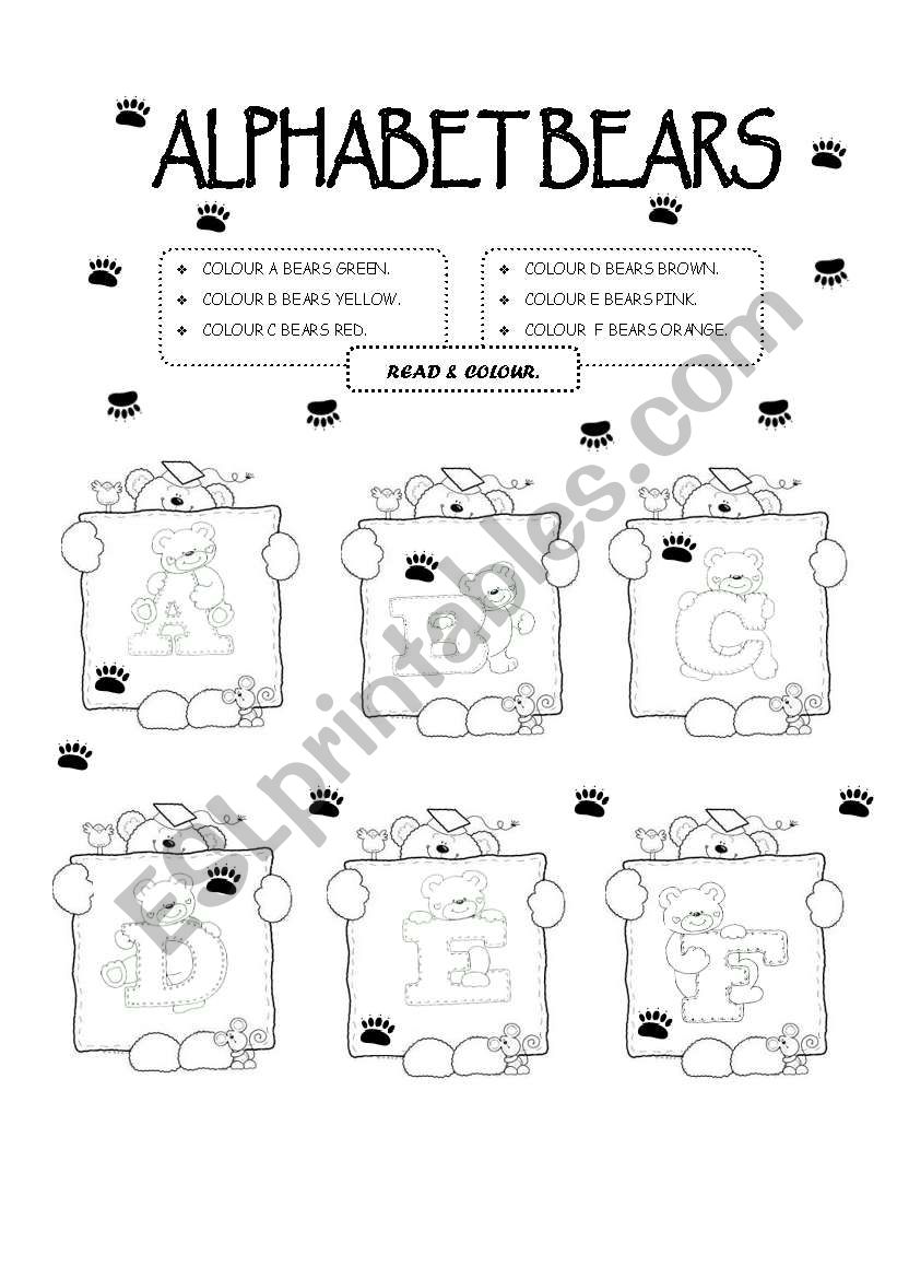 ALPHABET BEARS worksheet