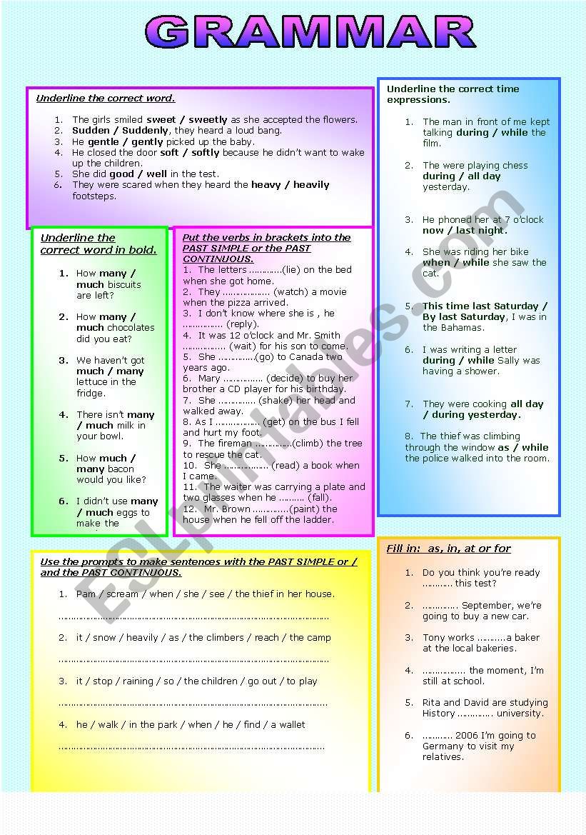 GRAMMAR PRACTICE worksheet