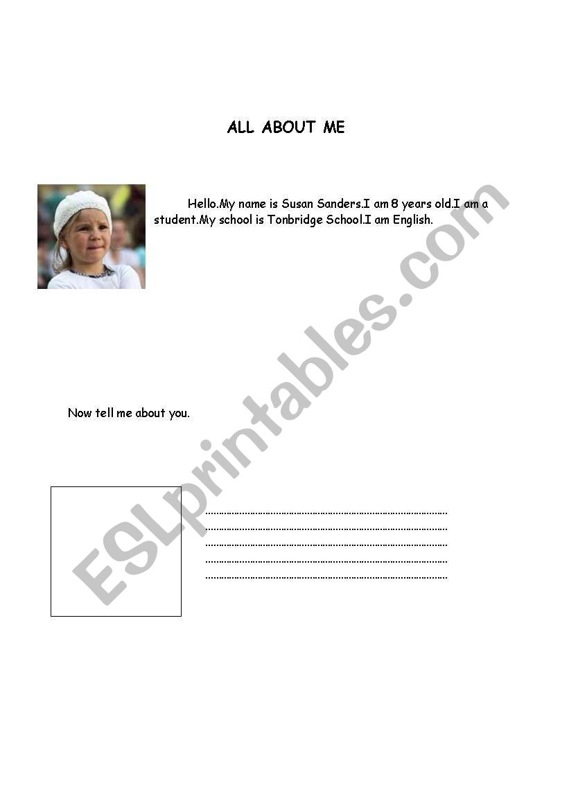 Talking About Myself worksheet