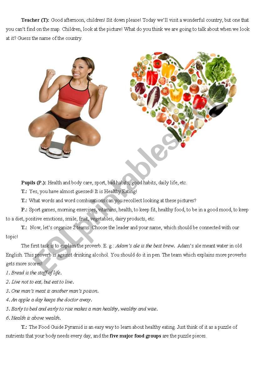 Healthy Eating worksheet