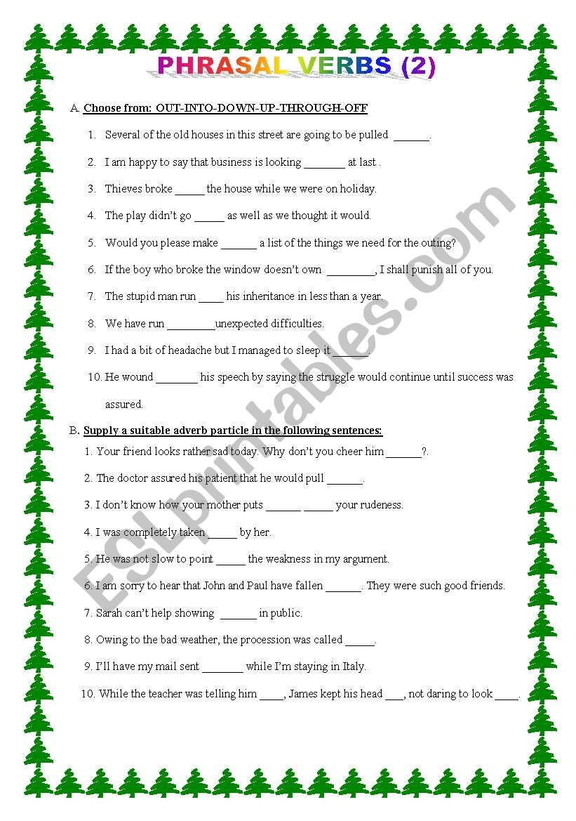 Phrasal Verbs (2) worksheet