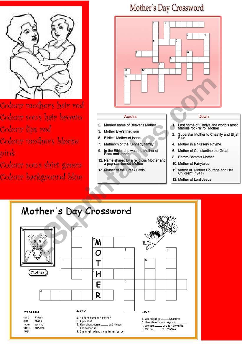 mothers day worksheet