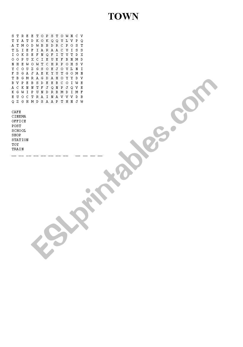 Town worksheet