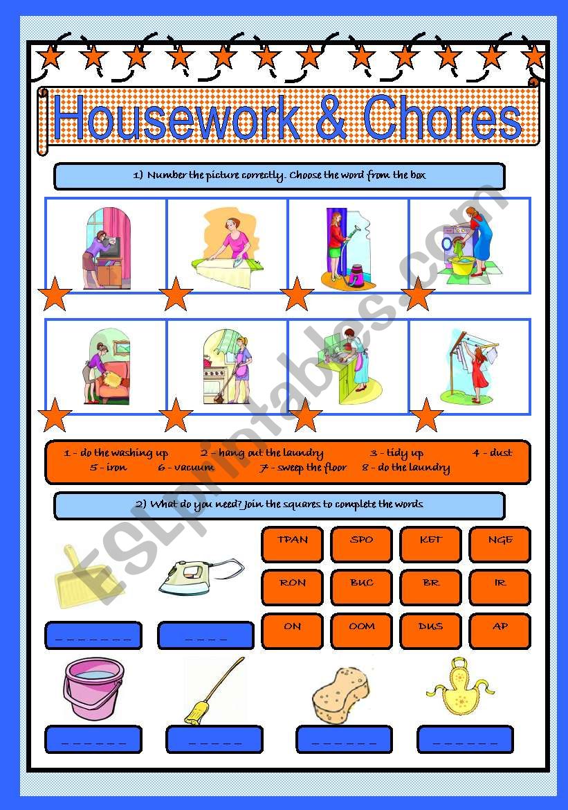 Housework & Chores worksheet