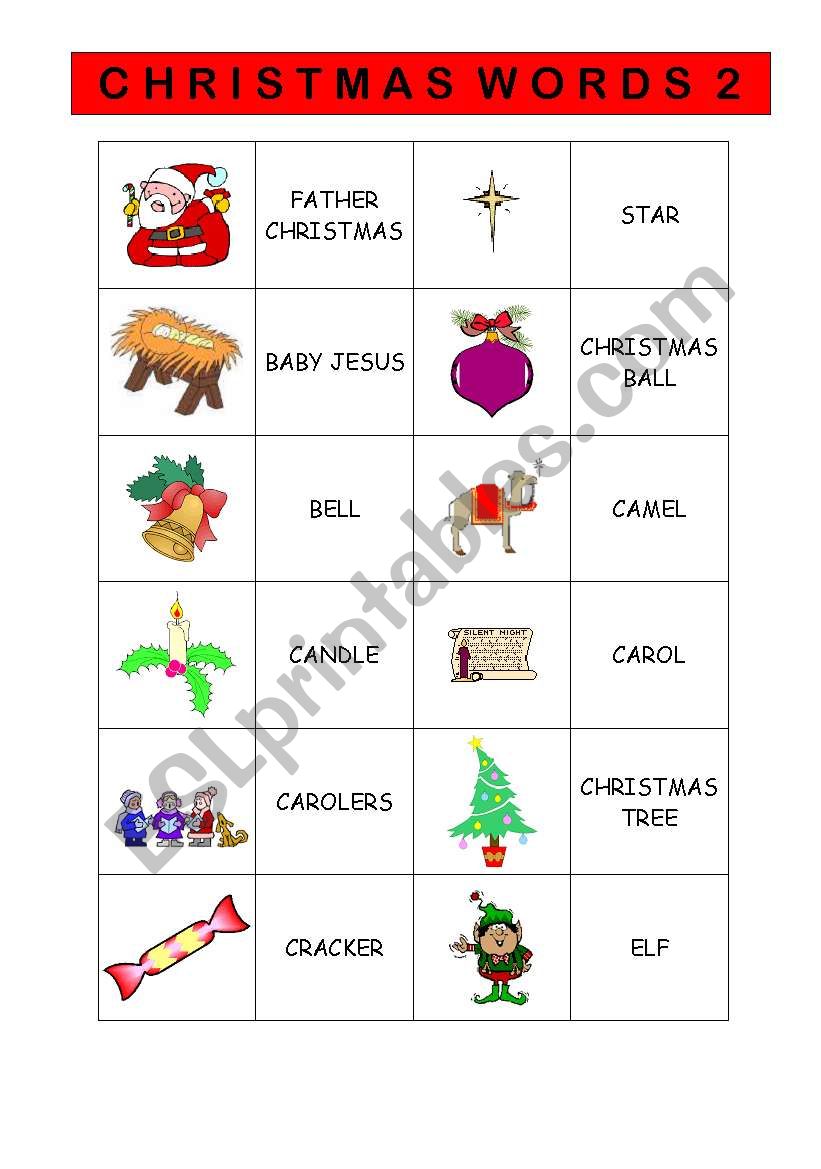 CHRISTMAS VOCABULARY 2/2 worksheet