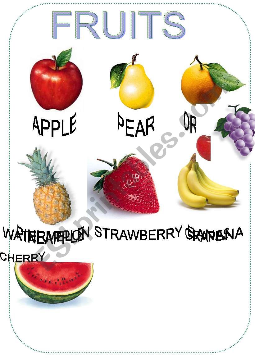 FRUITS worksheet