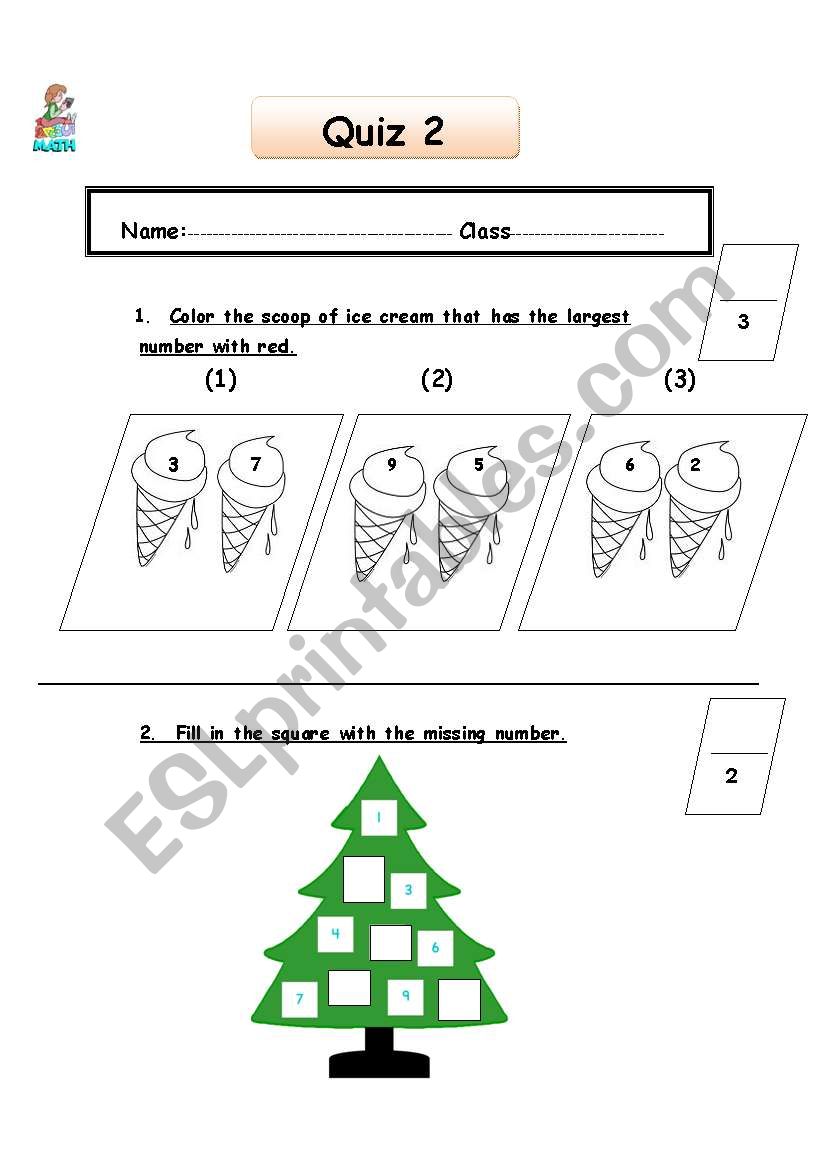 math quiz worksheet