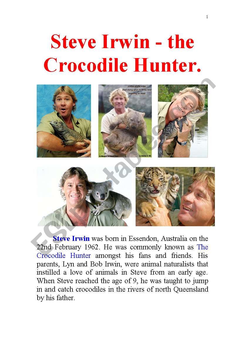 Steve Irwin - The Crocodile Hunter.  Famous Biography.
