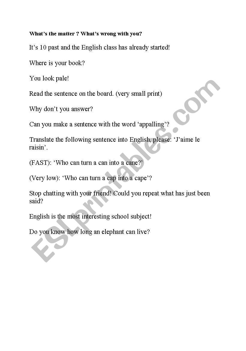 cmassroom english worksheet