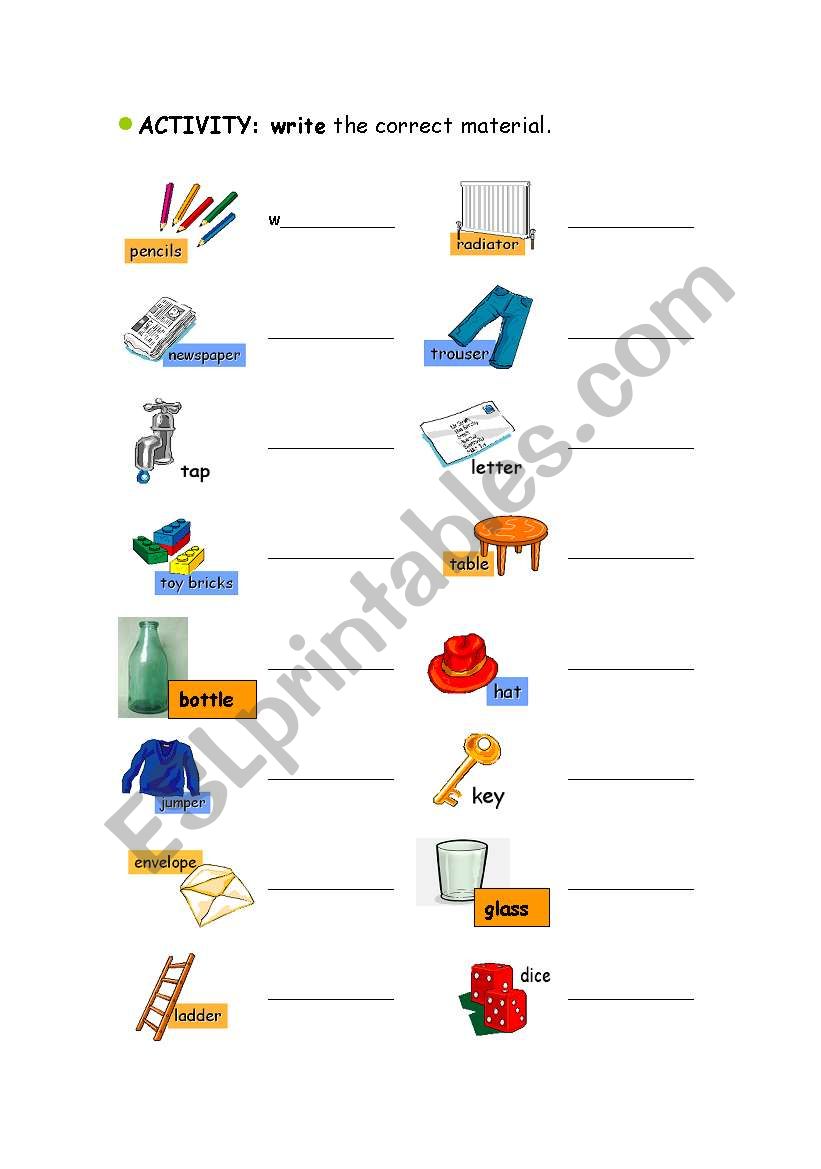 Matter.Whats is made of? worksheet