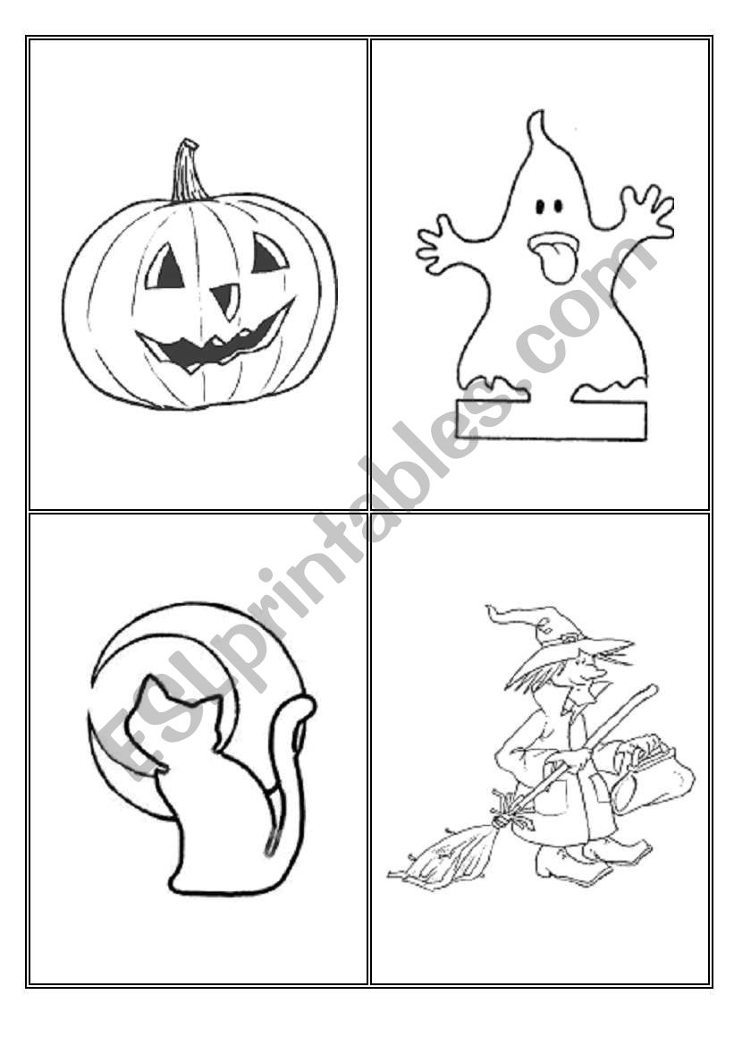 Halloween Memory /Flash Cards worksheet