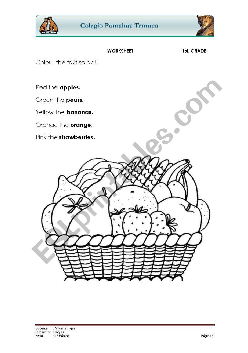 fruits worksheet