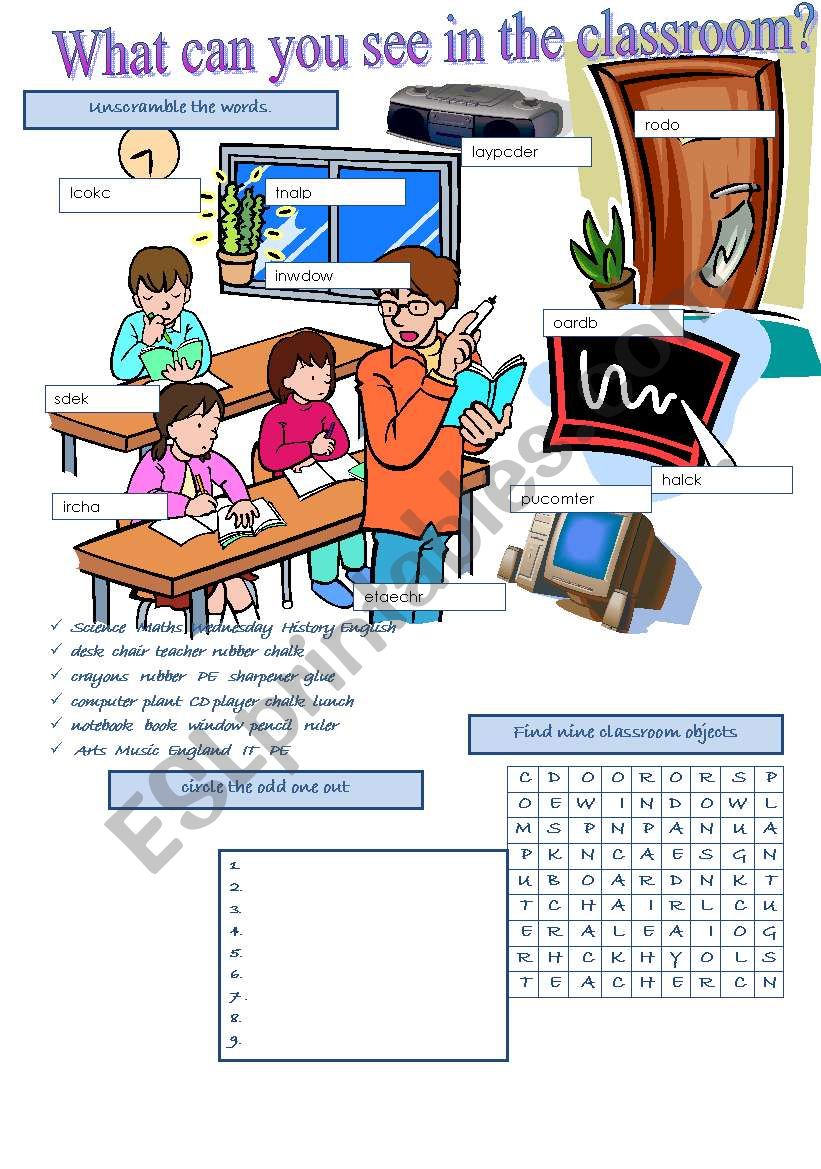 Classroom worksheet