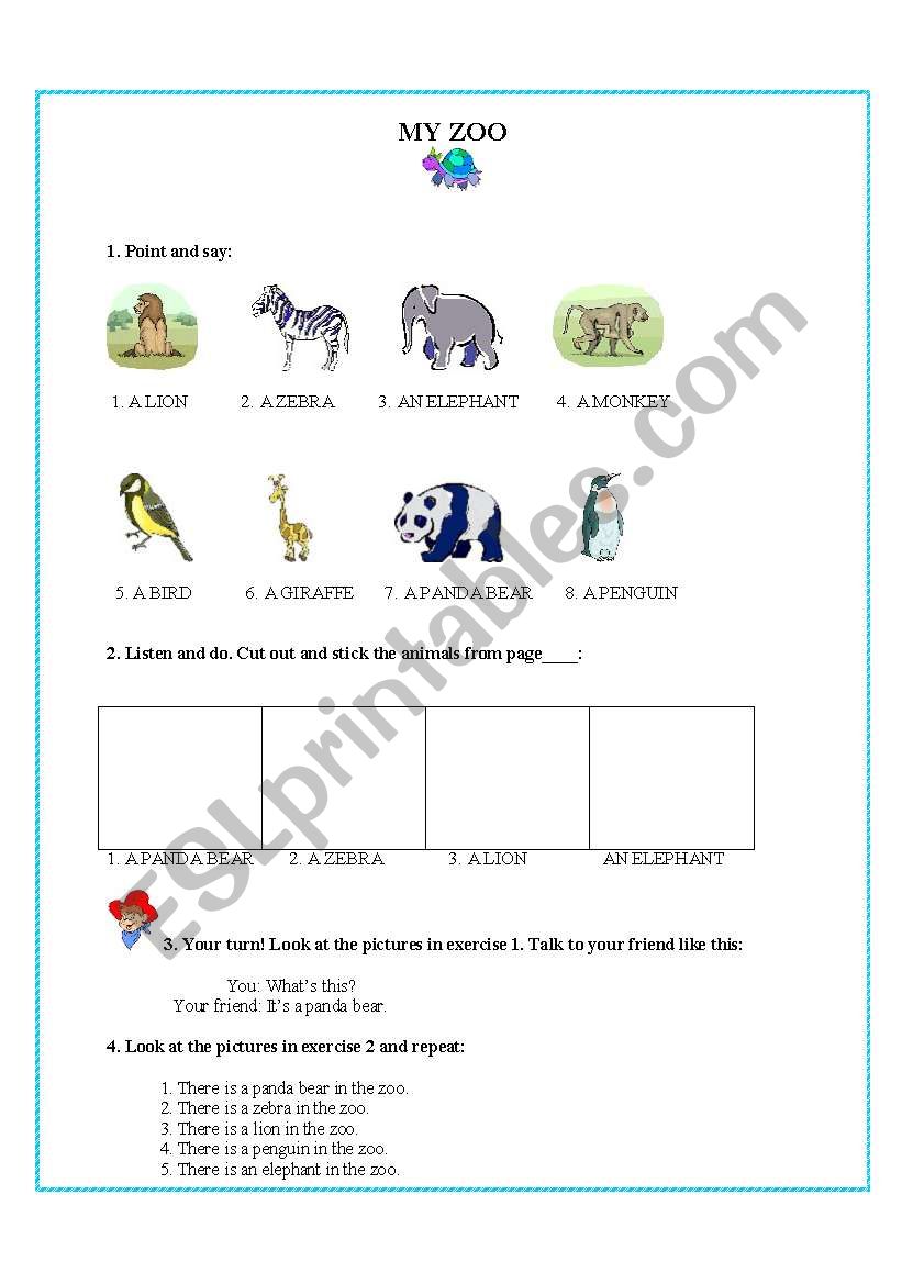 MY ZOO worksheet