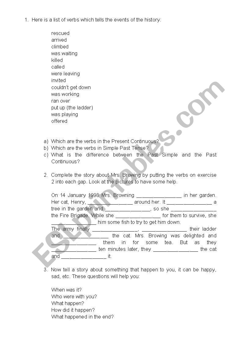 Present Continuous and Past Simple Tense