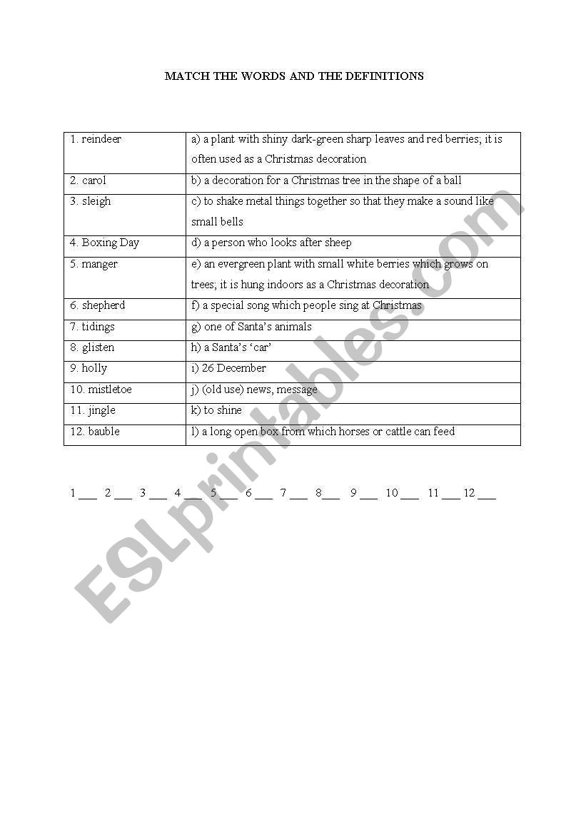Christmas  worksheet