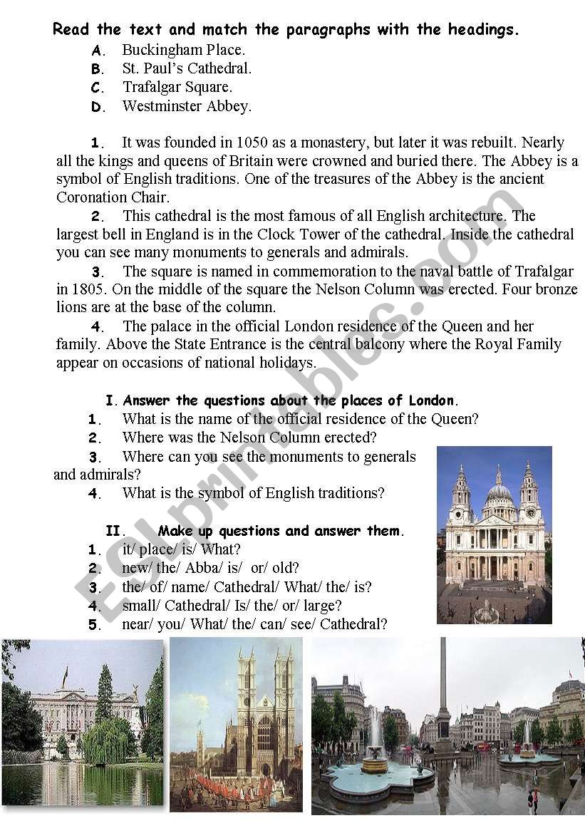 London. worksheet