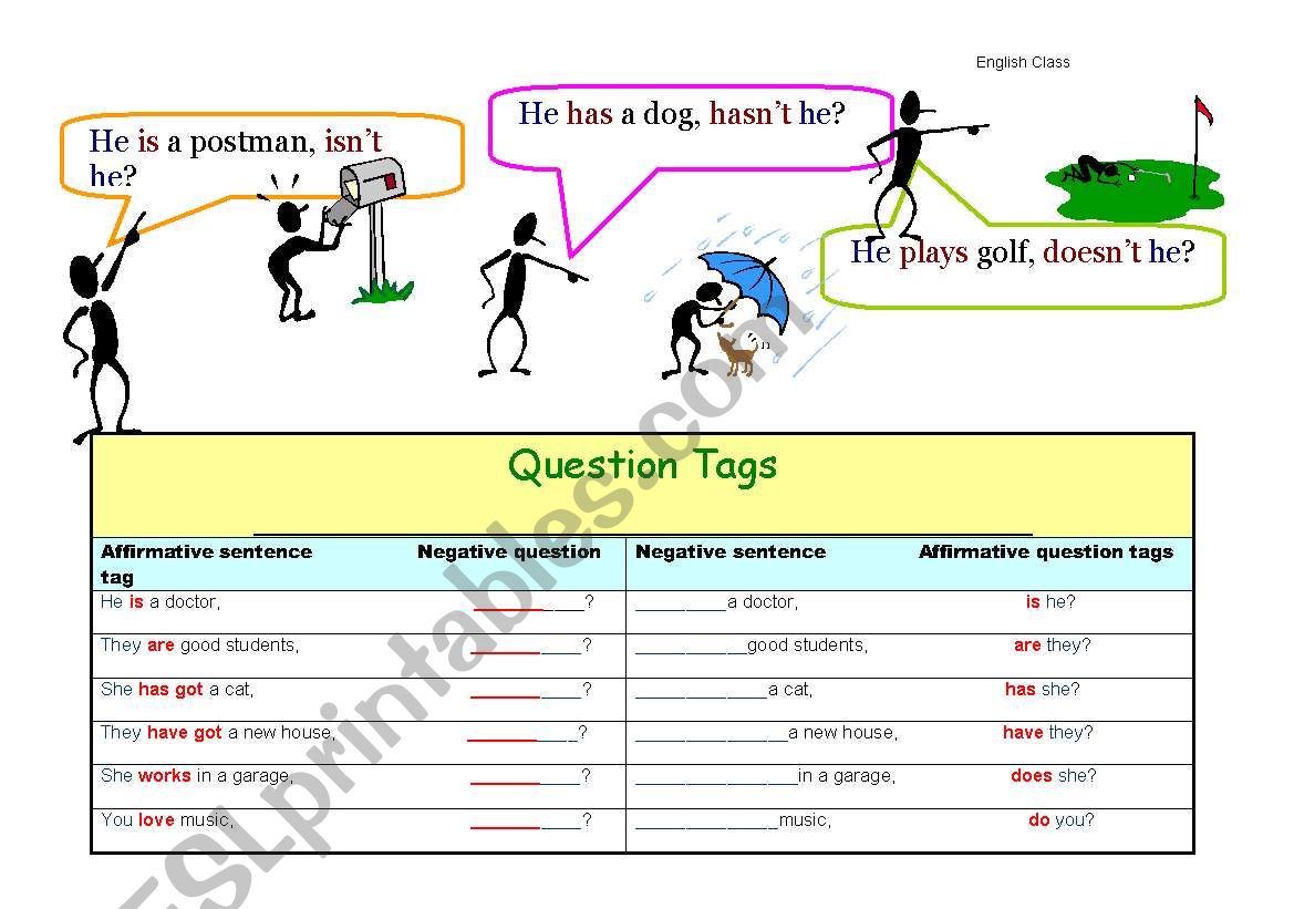 question tags worksheet