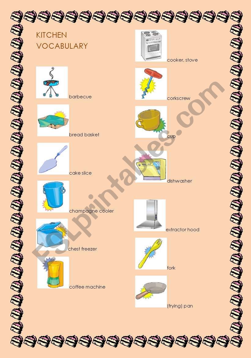 Kitchen Vocabulary worksheet