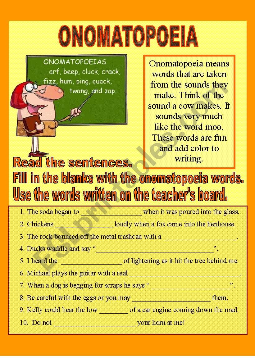 Onomatopoeias  worksheet