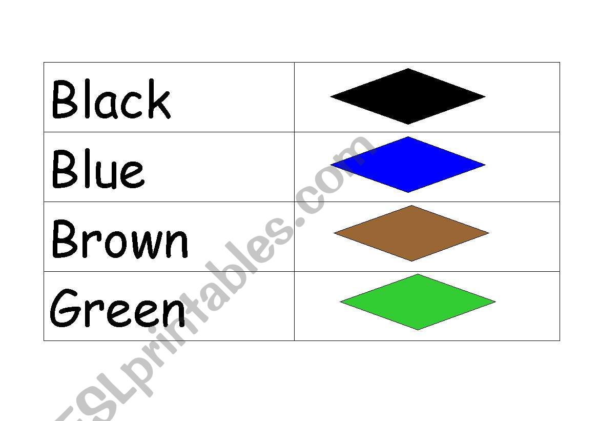 poster colours worksheet