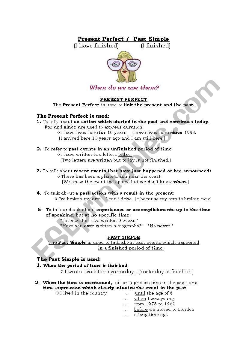 Present Perfect/Past Simple worksheet