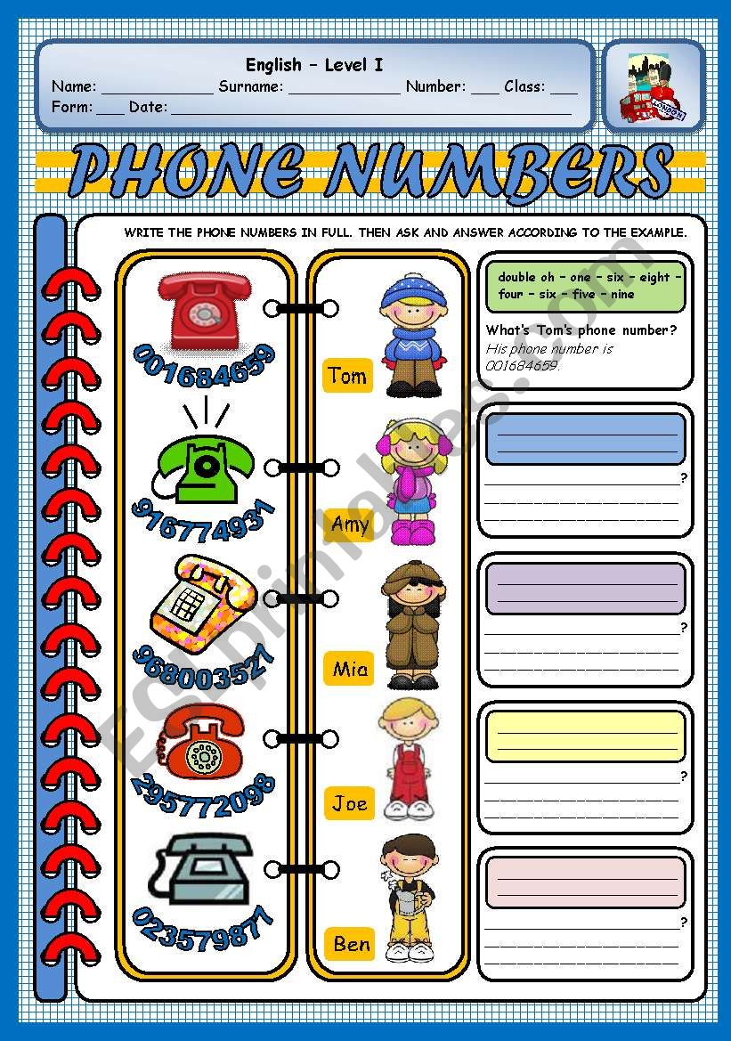 WHAT S HER PHONE NUMBER ESL Worksheet By Xani