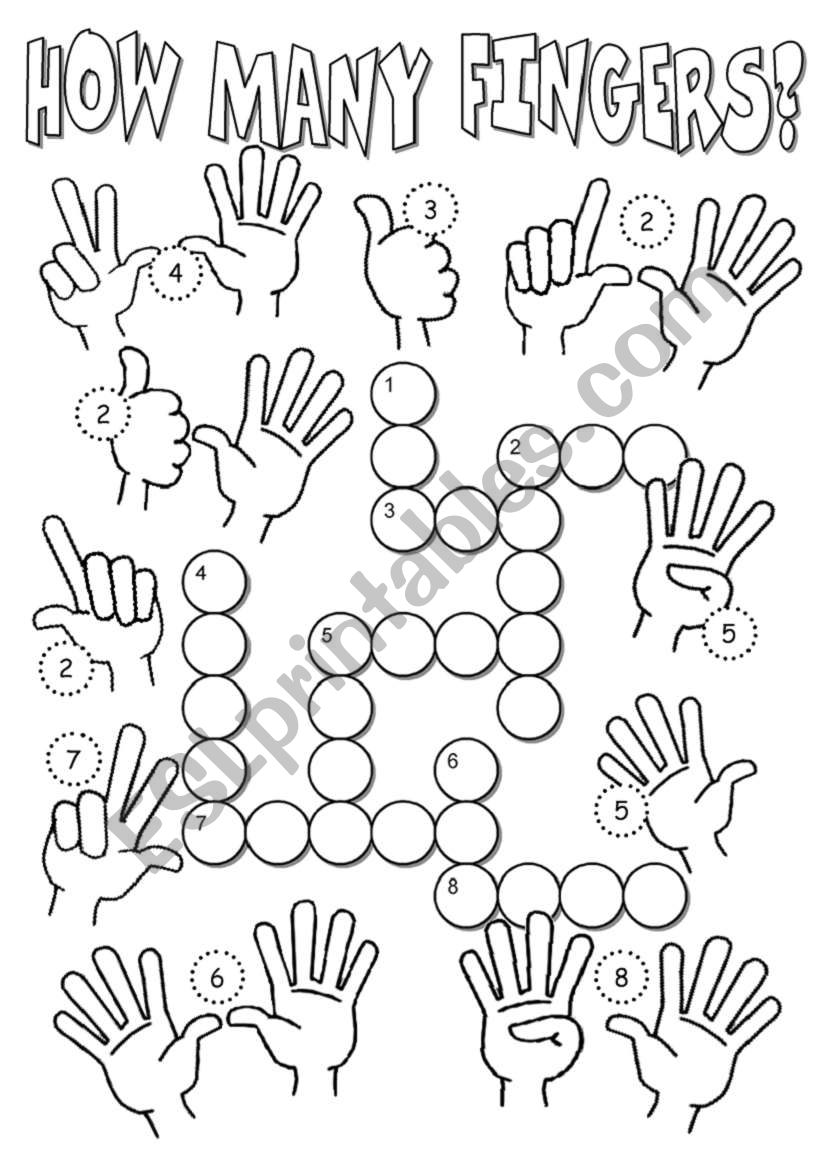 How many fingers? worksheet