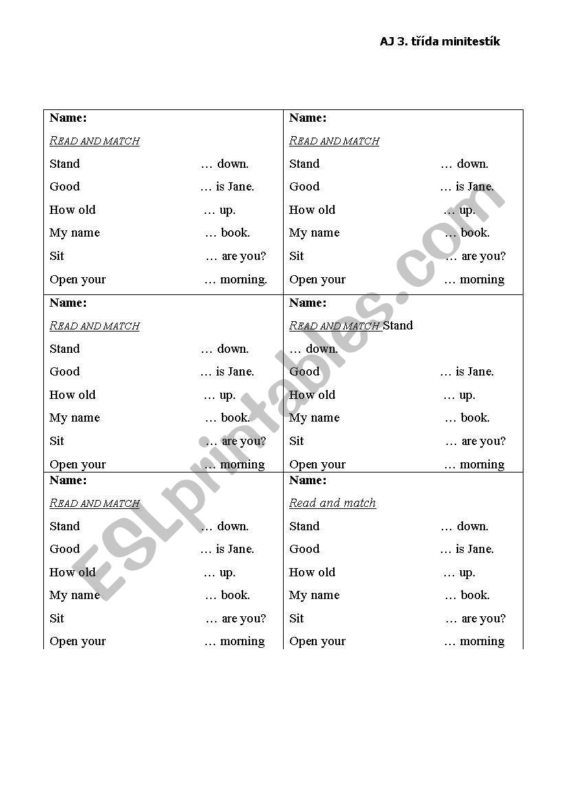 Minitest worksheet