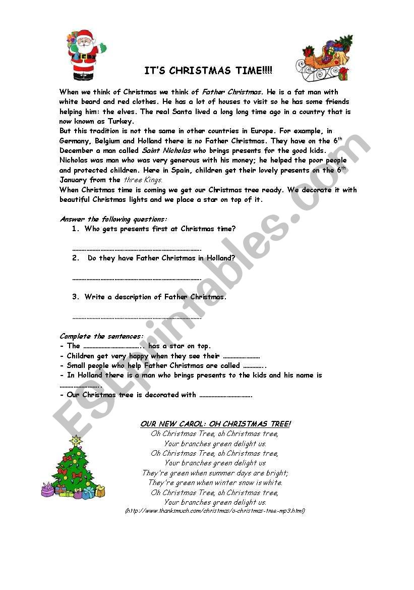 ITS CHRISTMAS TIME!!! worksheet