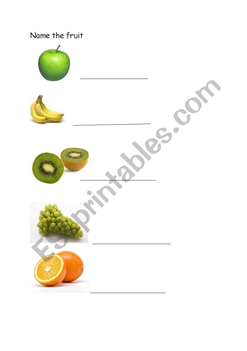fruit worksheet