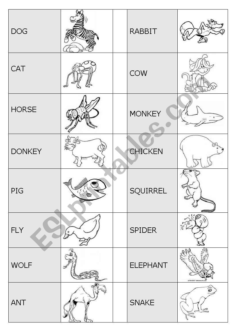 ANIMALS DOMINO worksheet