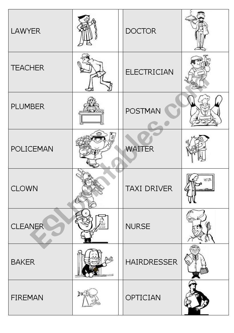 JOBS DOMINO worksheet