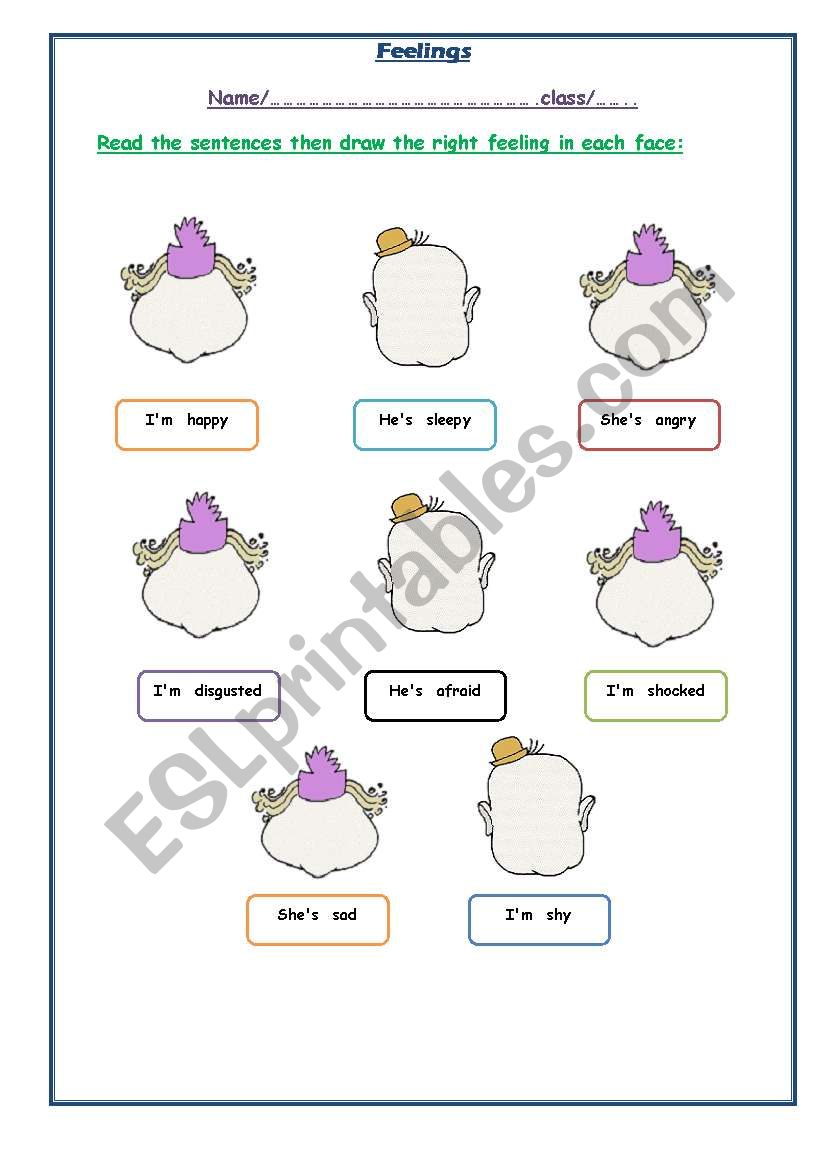 feelings worksheet