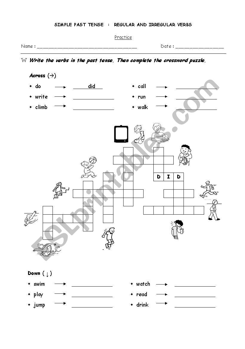 Past Tense Regular and Irregular Verbs 