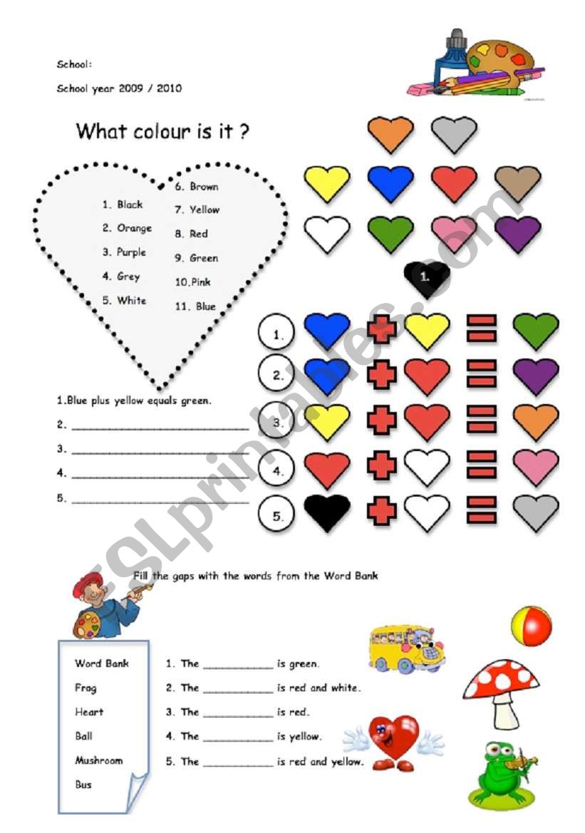 What colour is it? worksheet