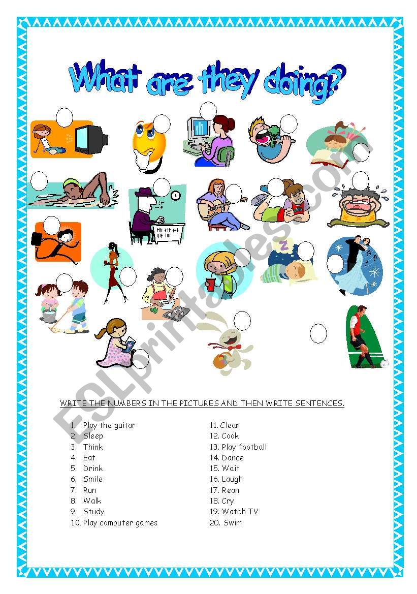 what are they doing? worksheet