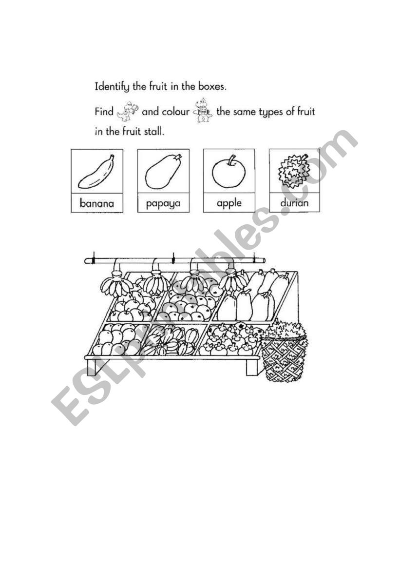 FRUITS worksheet