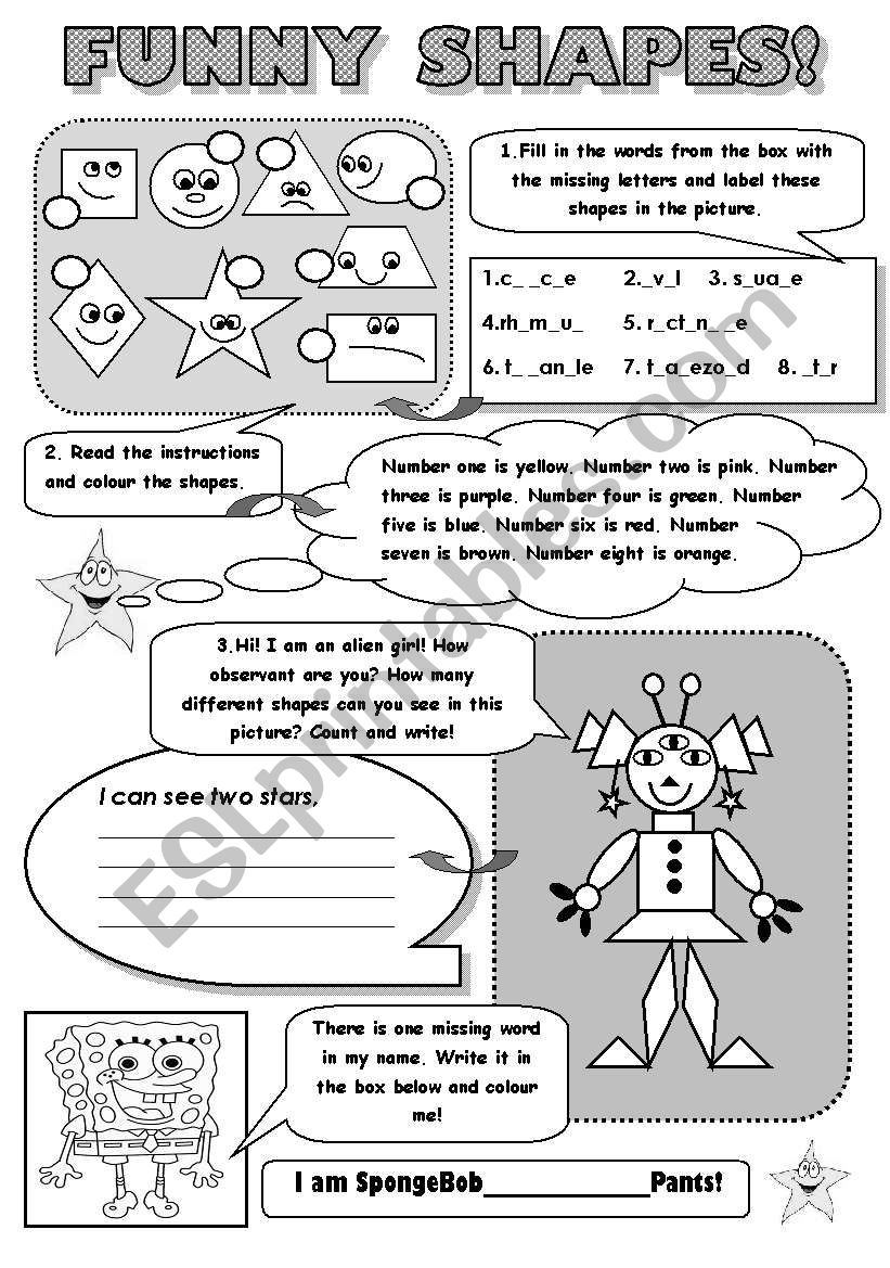 FUNNY SHAPES! - SHASPES VOCABULARY REVISION