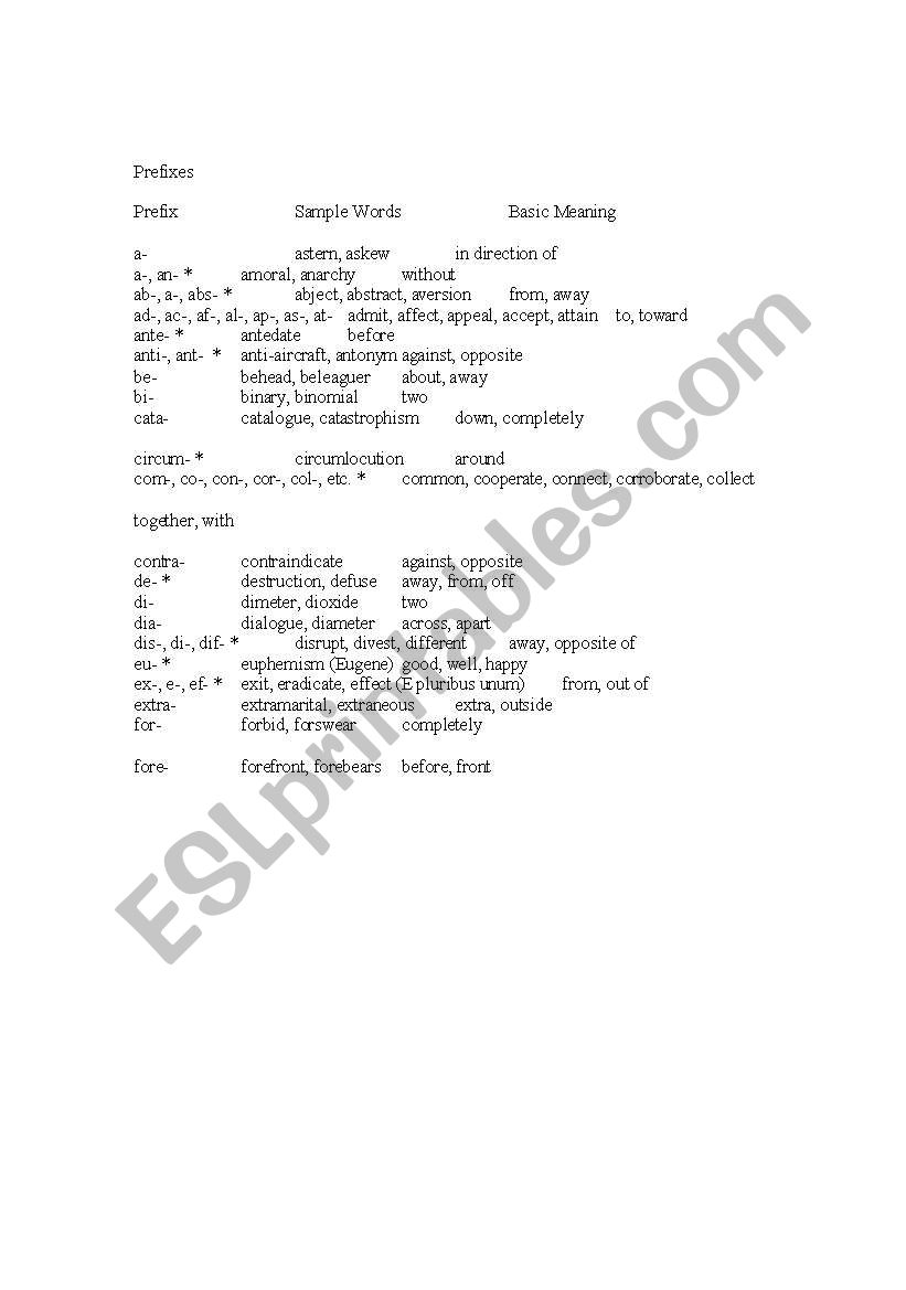 suffixes worksheet