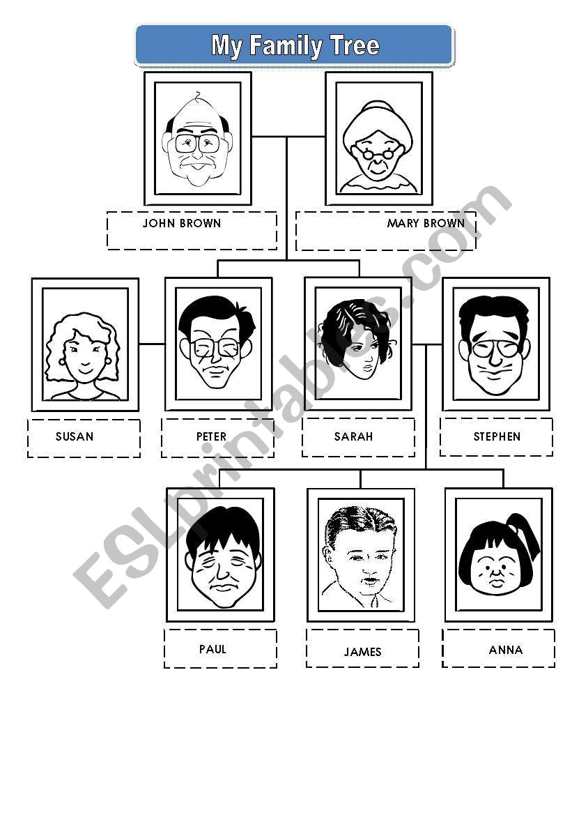 MY FAMILY TREE ( TWO PAGES) worksheet