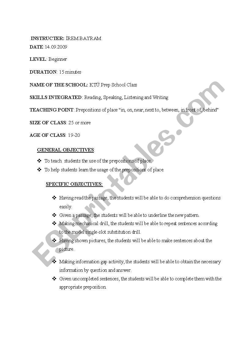 lesson plan worksheet