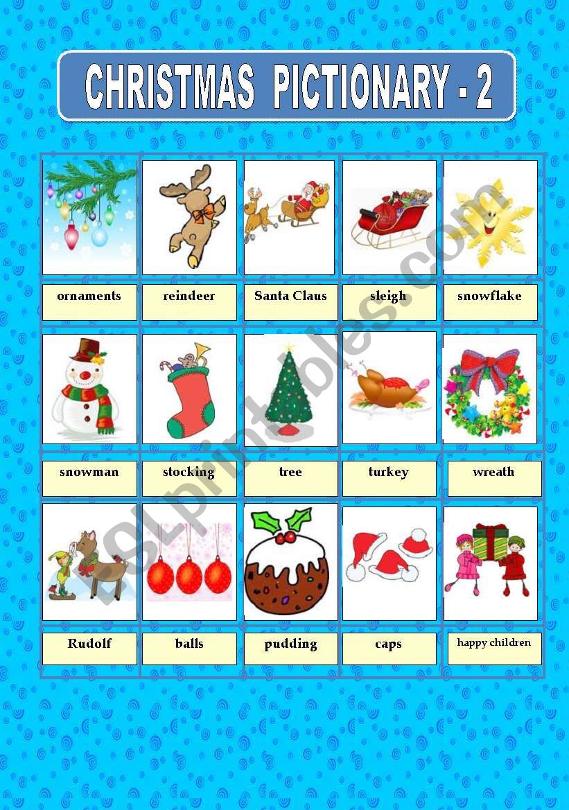 CHRISTMAS PICTIONARY 2 worksheet