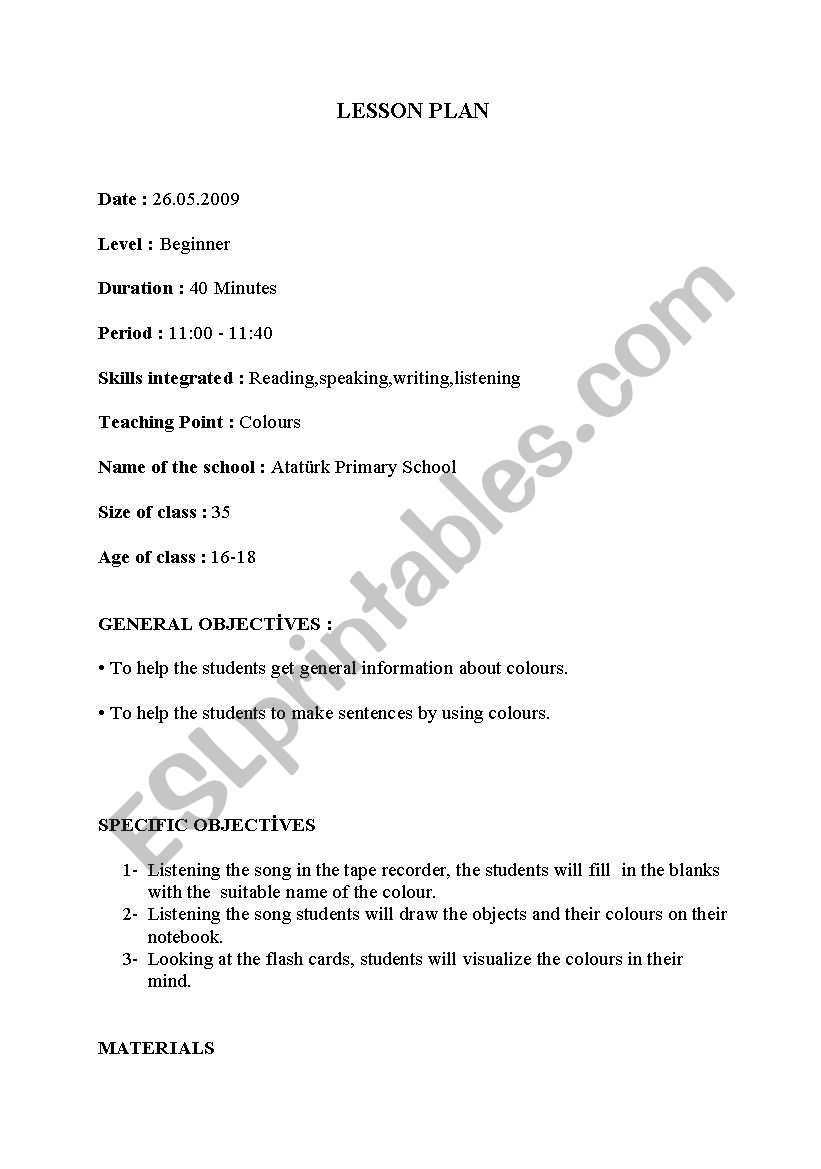 lesson plan worksheet