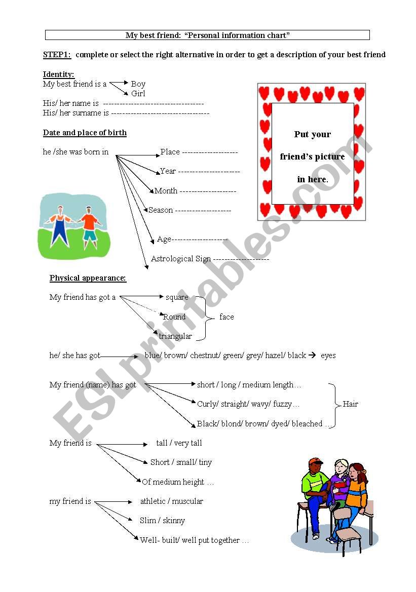 describing my best friend worksheet